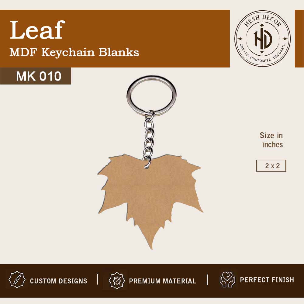 Leaf shape MDF keychain blank