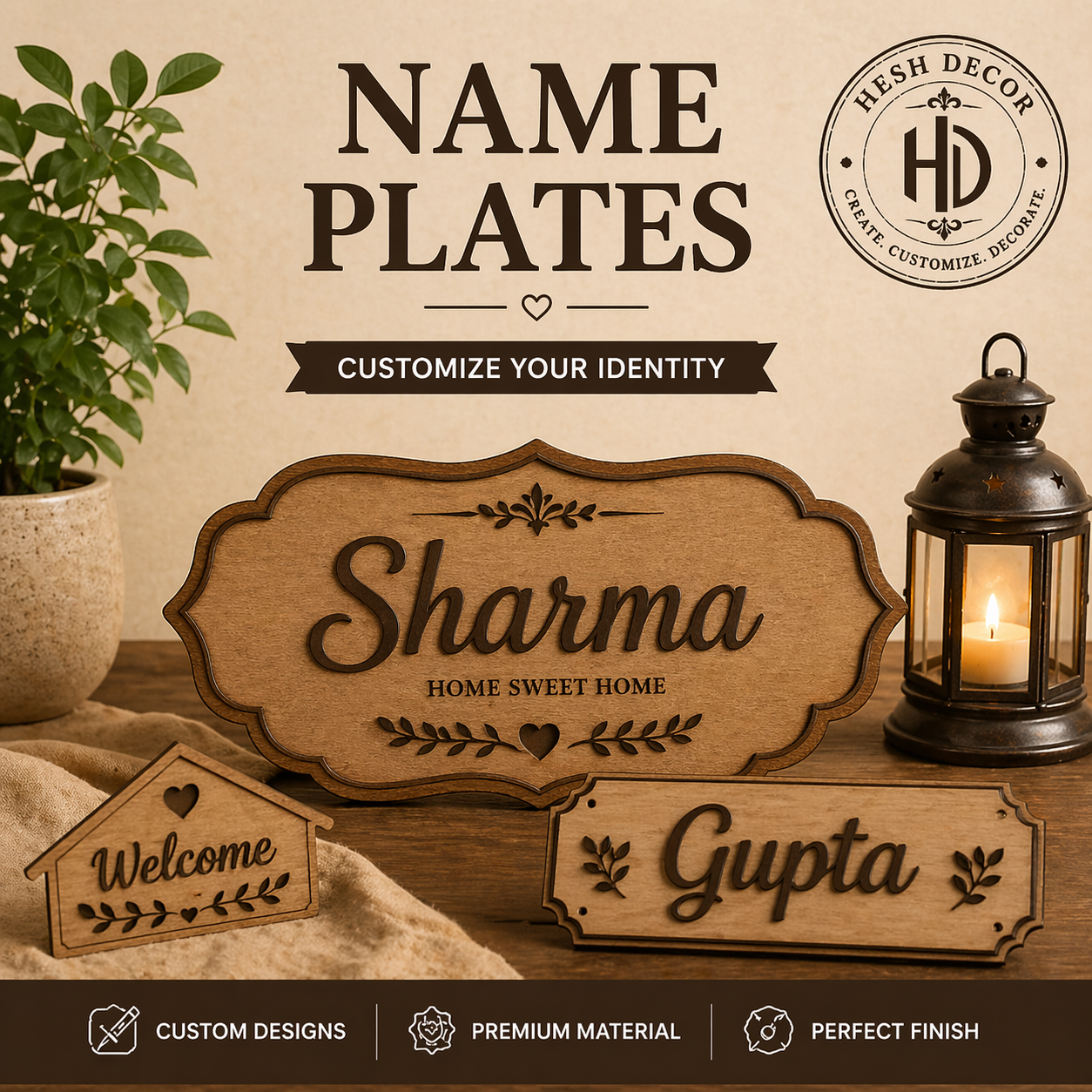 Custom Name Plates for Home & Office