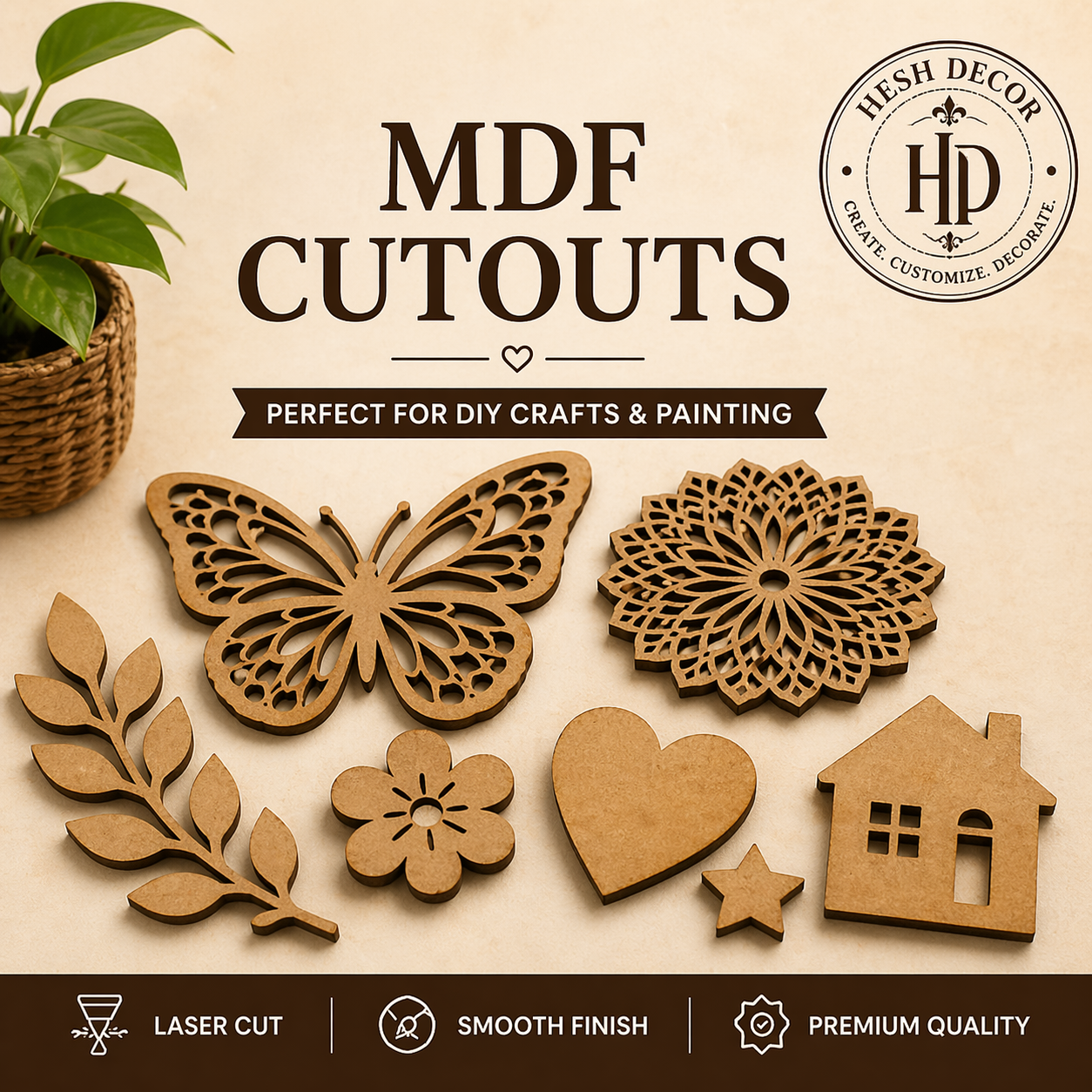 MDF Cutouts for DIY Crafts & Painting