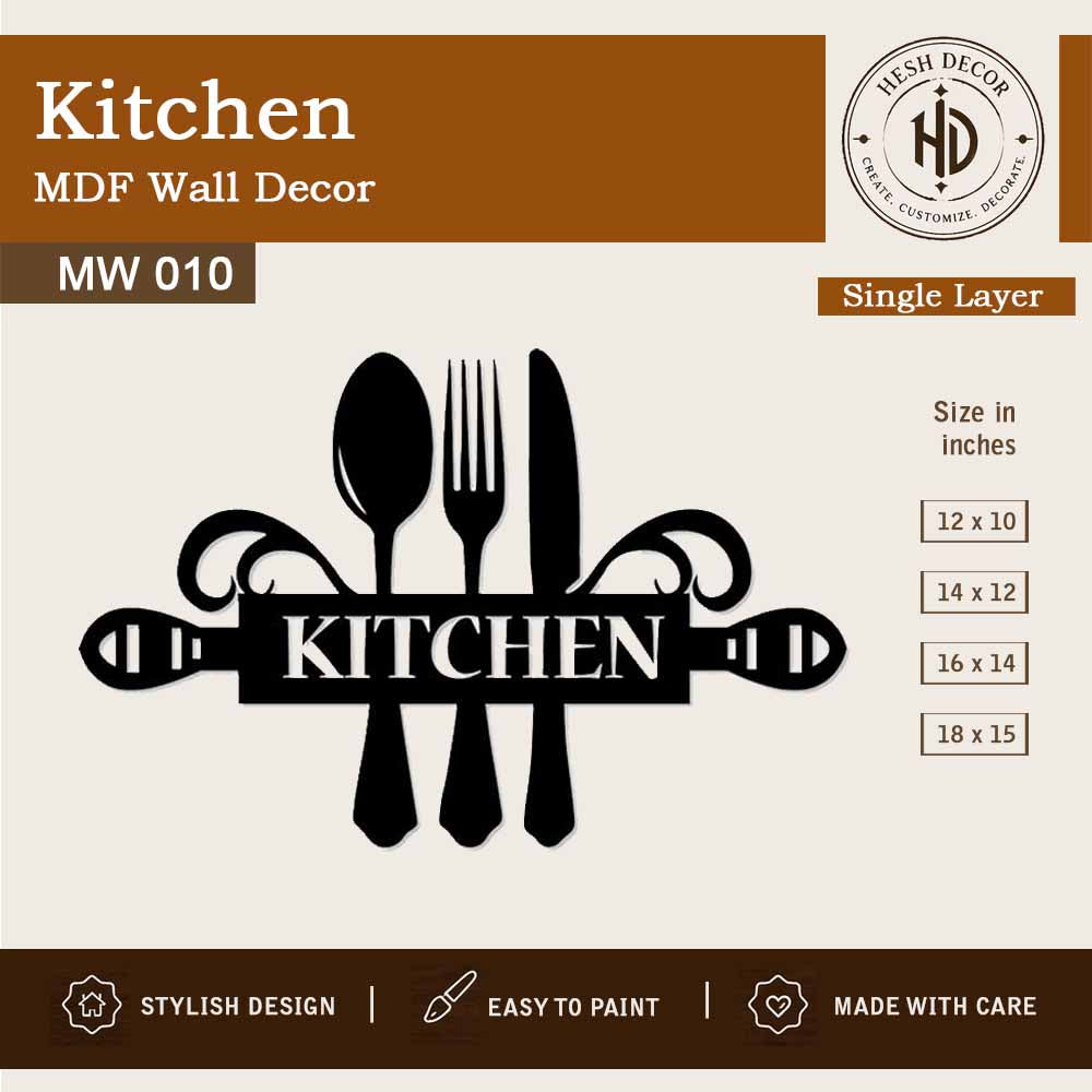 Hesh Decor Kitchen MDF Wall Decor Sign for Home & Cafe - MW 010