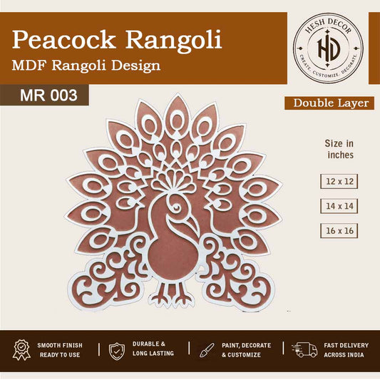 peacock rangoli for festival