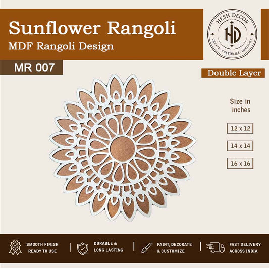 Double layer sunflower rangoli MDF design