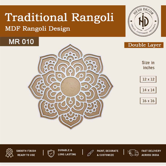Traditional double layer MDF rangoli design